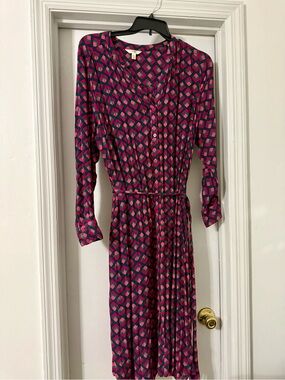 Terra & Sky Geometric Print Midi Dress
